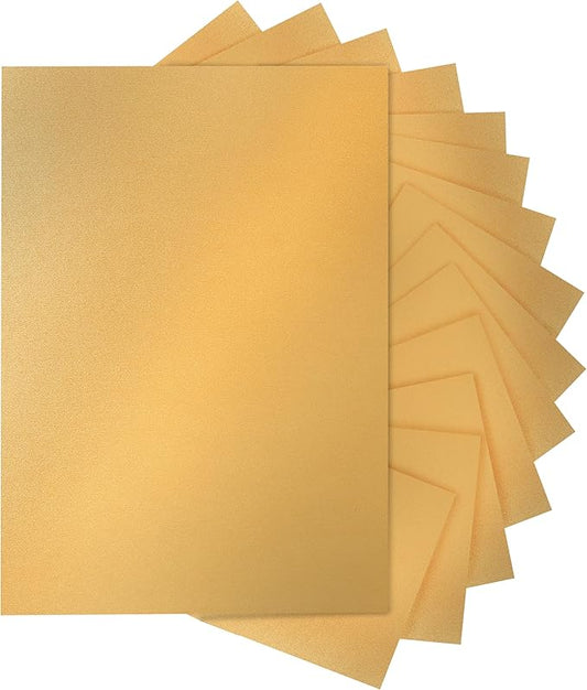 28 Sheets Gold Shimmer Cardstock 8.5 x 11 Metallic Paper, 250gsm/92lb Premium Glossy Paper Card Stock for DIY Cards Making, Anniversaries, Wedding Invitations, School Crafting, Greeting Cards