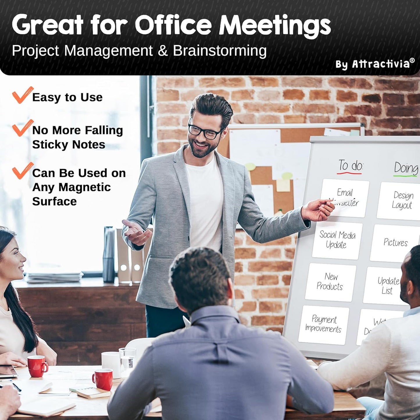 Dry Erase Magnetic Labels 7.3 x 5.6 in, Dry Erase Magnets, 20-Pack, White Erasable Write-On All-Purpose Labels, for Office, Education, Home, Whiteboard