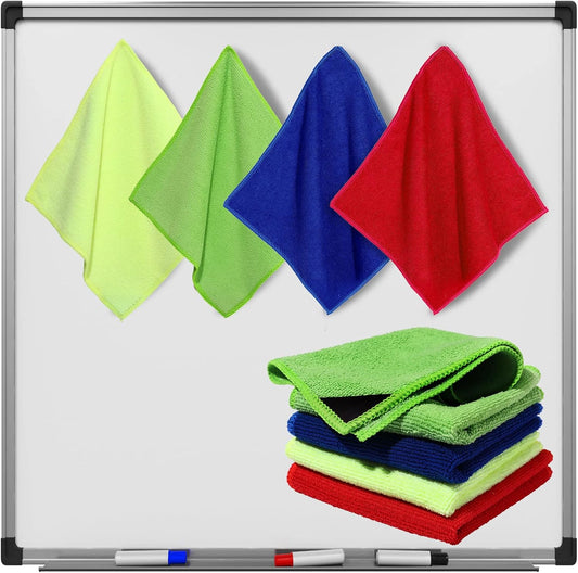 Zopeal 8 Packs Dry Erase Board Cleaning Cloth Microfiber Eraser Magnetic Whiteboard Eraser Washable for Whiteboard Dry Erase Cloth for Home and Office, 10'' x 9. 25''(Multi Colors)