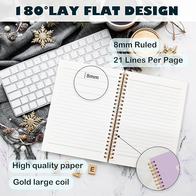 BearCake Purple Bible Christian Journals Floral Notebooks for Women Note Taking,Prayer Journal for Women, His Mercies are New Every Morning,Bible Study Journal for Women 5.5x8.3