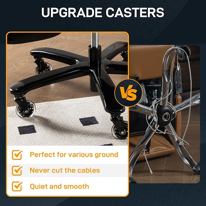 500 LBS Big and Tall Office Chair with Foot Rest High Back Recline Ergonomic Chair for Heavy People, Executive Office Chair Comfortable for Home Office, Large Computer Desk Chair Black