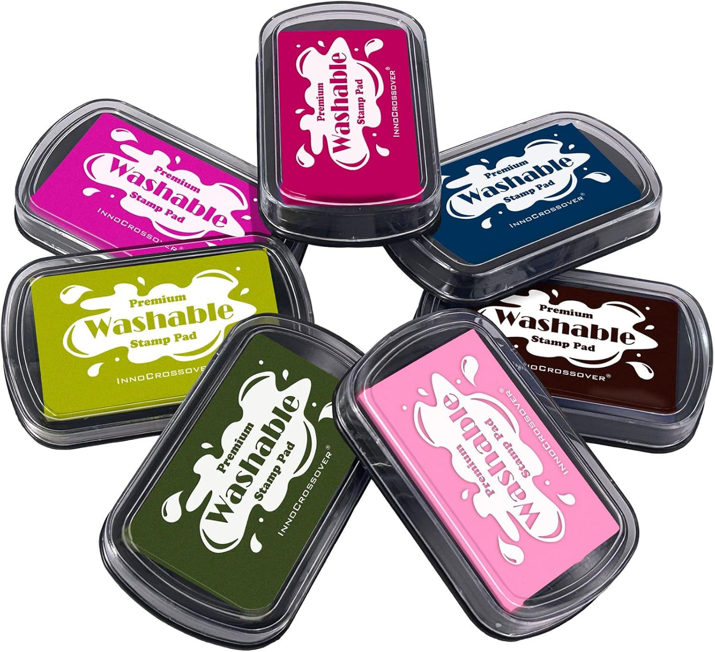 Washable Ink Pad, Best Stamps for Kids, Kids Crafts, Paw Print Kit, Baby Footprint Kit, Stamp Pads on Scrapbooking, Fingerprint Ink Pad, Easy to Wash Off Skin | Large | Safe Non-Toxic (Indigo Blue)