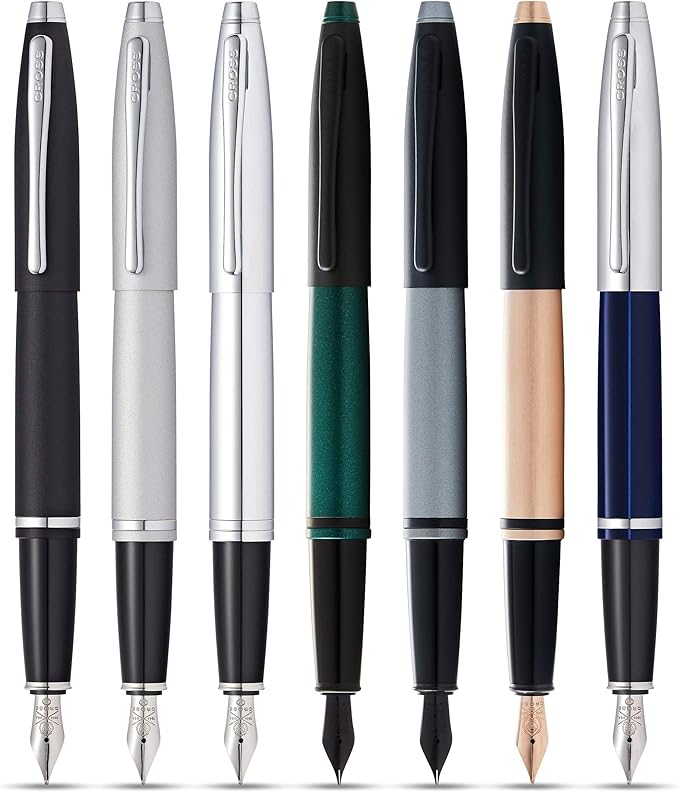 Cross Calais Refillable Fountain Presented in a Luxury Gift Box - Medium Point, Black Ink, Satin Chrome