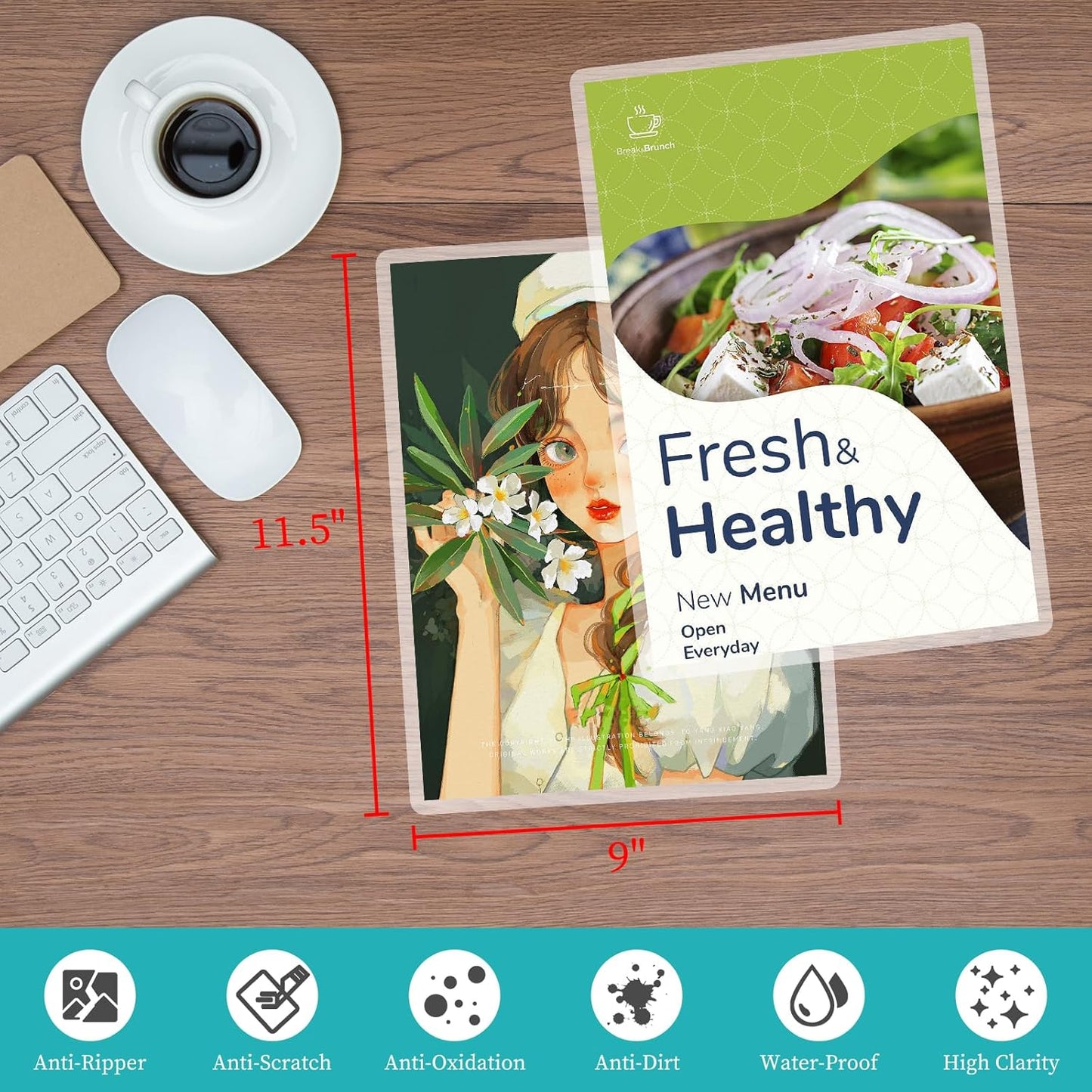 5 Mil Thermal Laminating Sheets 300 Pack, Clear 9" x 11.5" Laminating Pouches Rounded Corner, Holds 8.5 x 11 Inch Sheet, Letter Size Lamination Paper for Laminators