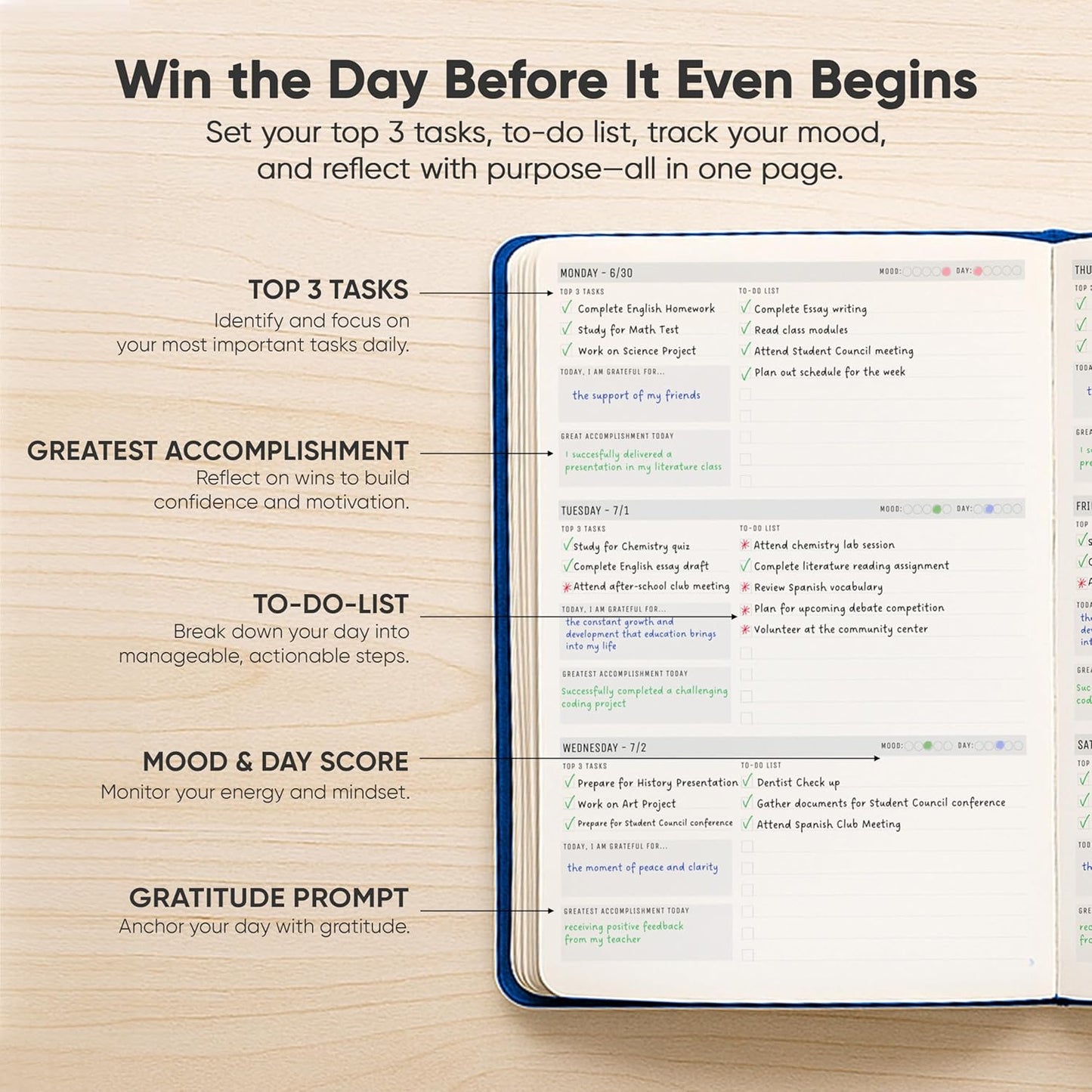 July 2025-2026 Planner 8.5 x 11 Pro Max - Dated Productivity & Academic 2025-2026 - Daily, Weekly & Monthly Planner With July Start Date - A4 - Productivity Store