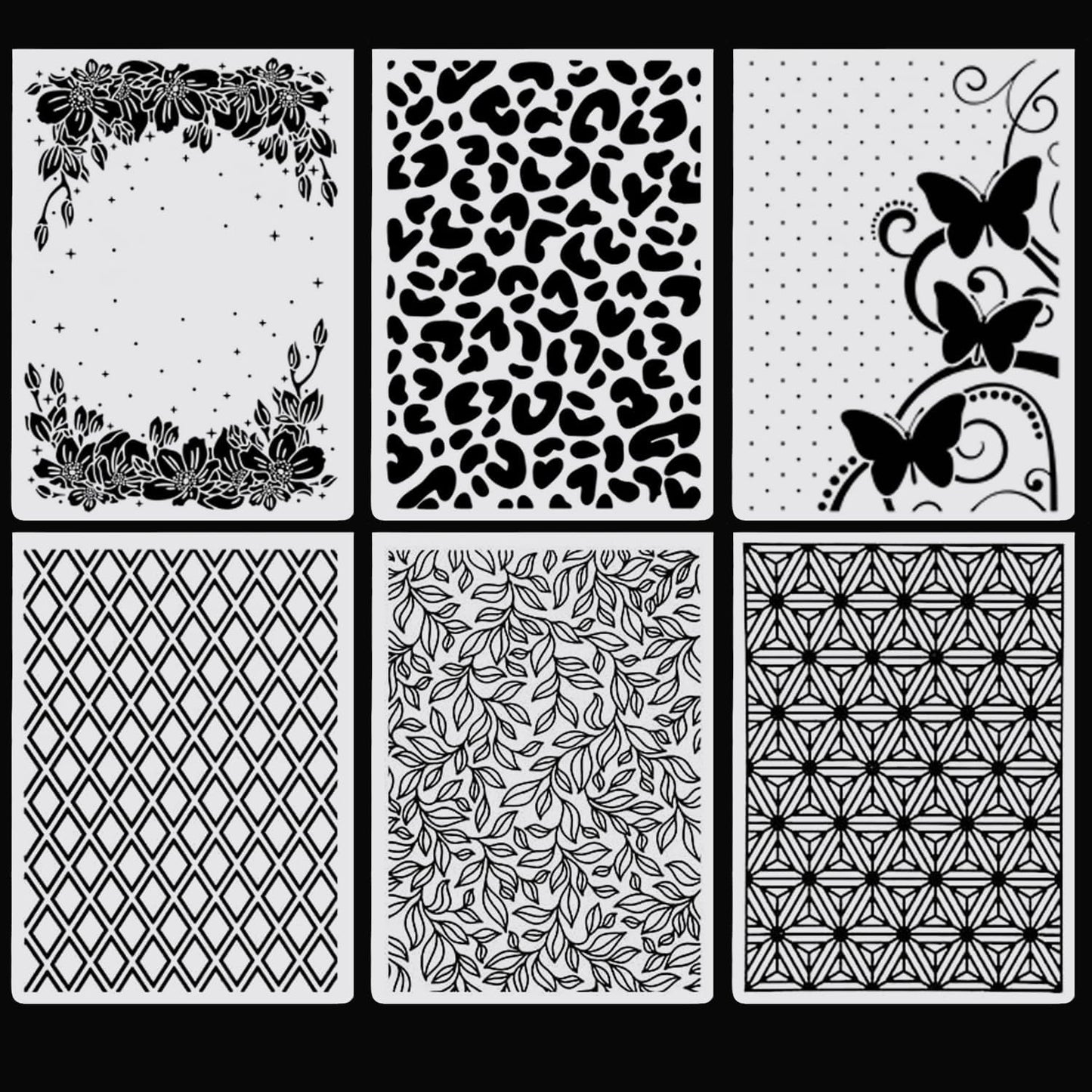 6Pcs Flower Leaf Embossing Folders DIY Craft Paper Card Embossing Template Stencil Paper Card Decorating Mold Plastic Embossing Machine Template for Card Making Scrapbooking Photo Album Decoration