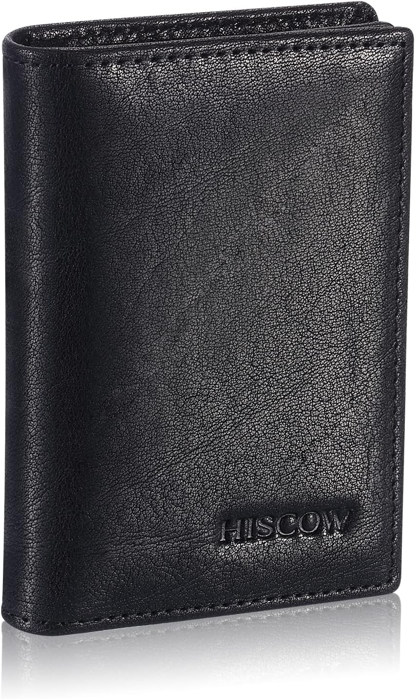 Leather Business Card Case Holder for Men & Women, Italian Calfskin