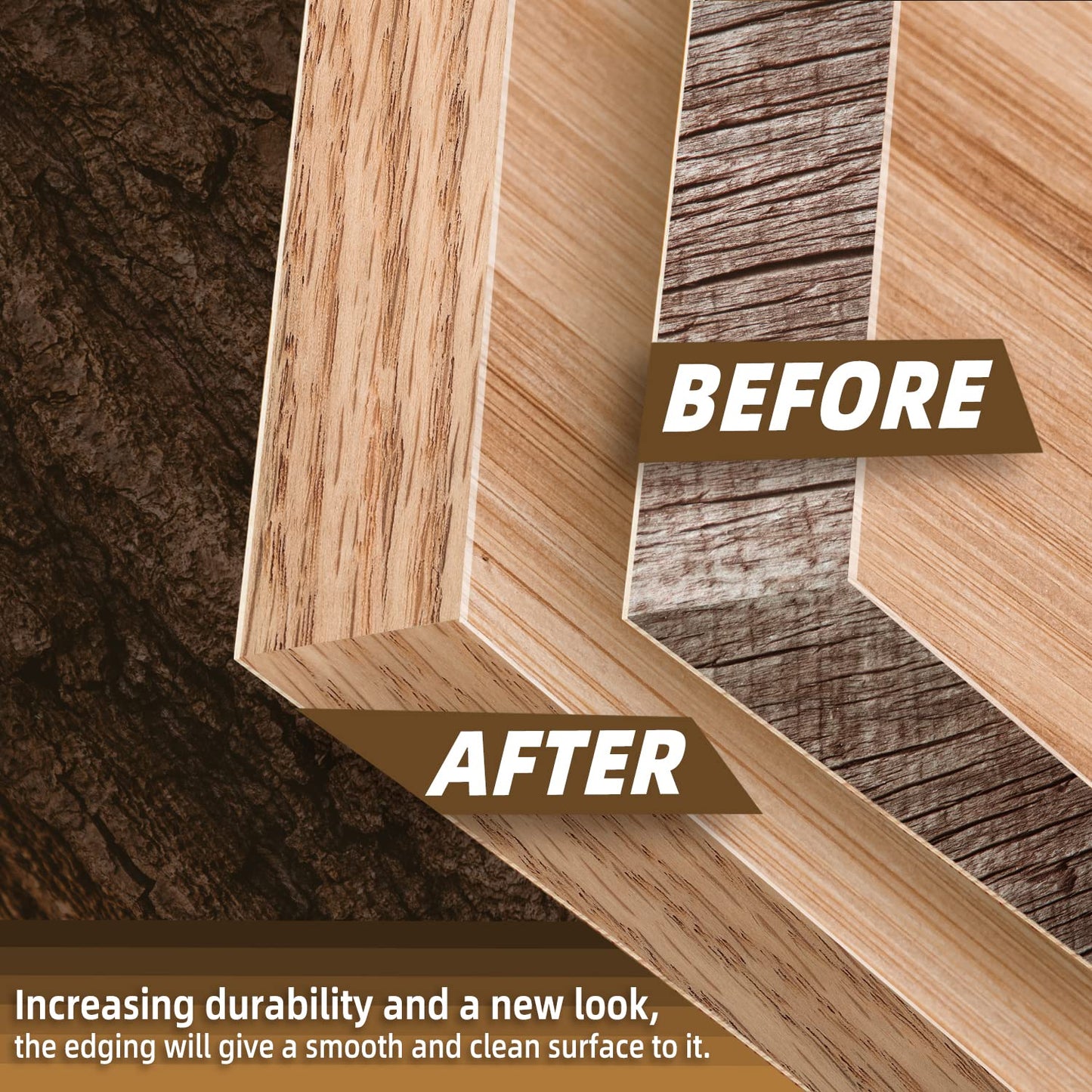 GSCIT Club Red Oak Edge Banding, 3 inch x 25ft roll of Veneer Edge Banding Preglued Flexible, Real Wood Tape Banding