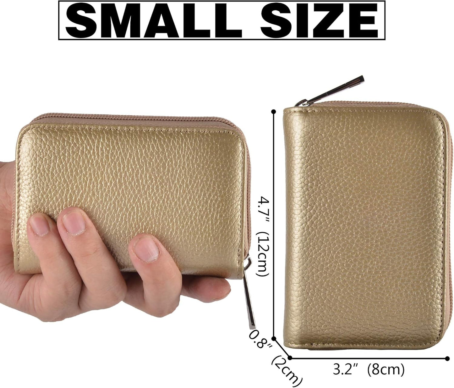 Easyoulife Genuine Leather Credit Card Holder Zipper Wallet With 26 Card Slots