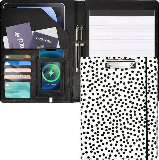 Clipboard with Storage 360 Foldable Leather Portfolio Junior Padfolio Clipboards Folder