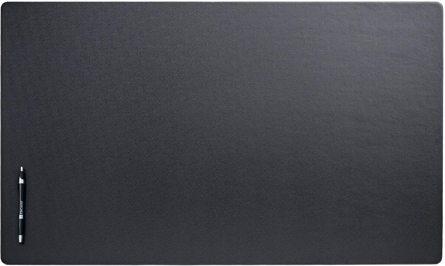 Dacasso Leatherette Conference Table Pad - Luxury Leather Desk Blotter for Writing - Padded Executive Desk Surface Protector - (Black, 34 x 20)