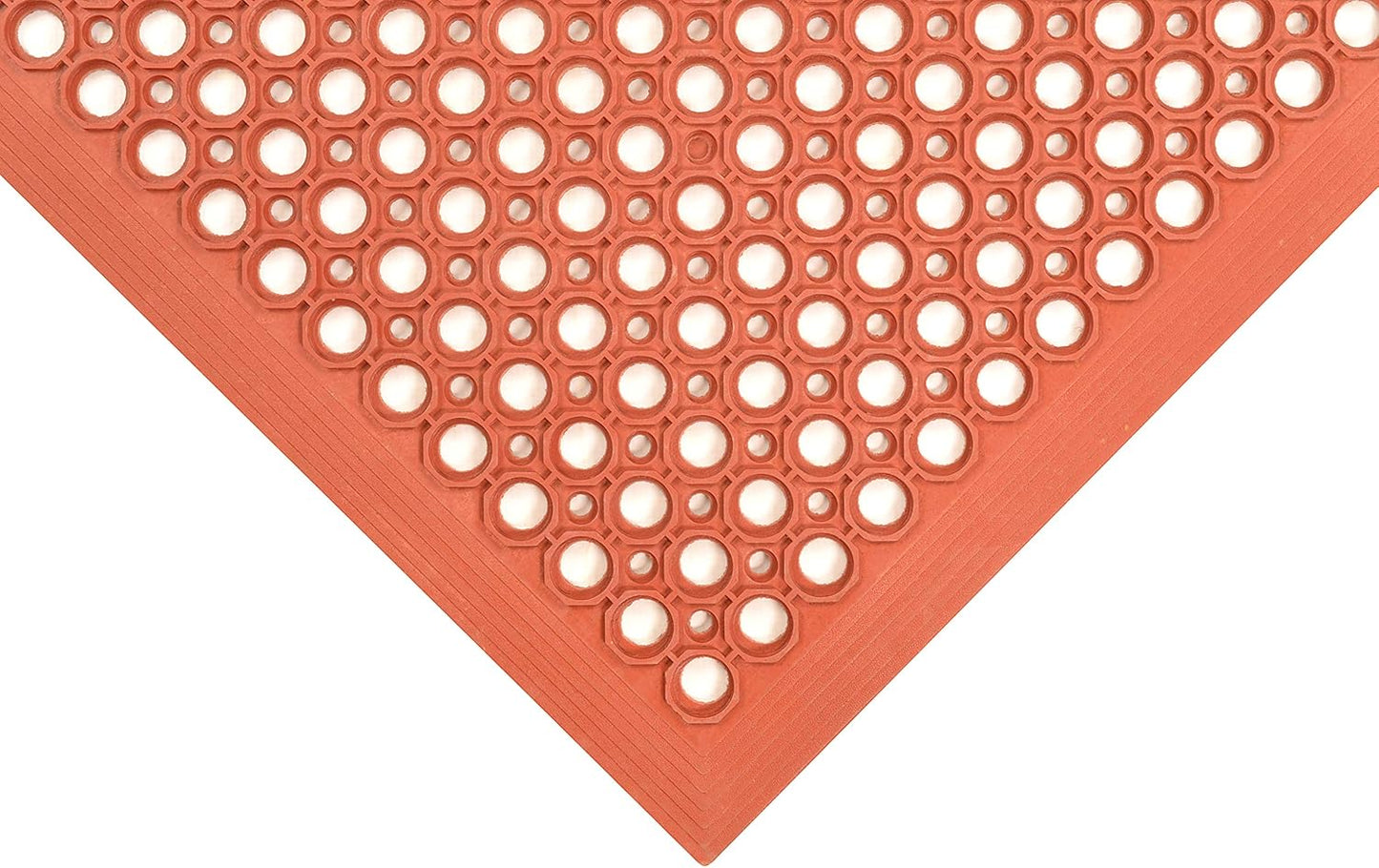 NoTrax 3' x 5' Anti-Fatigue Lightweight Restaurant Rubber Floor Mat with Drainage Holes, Beveled Edges, Non-Slip Mats, Red, T30 Competitor, T30S0035RD