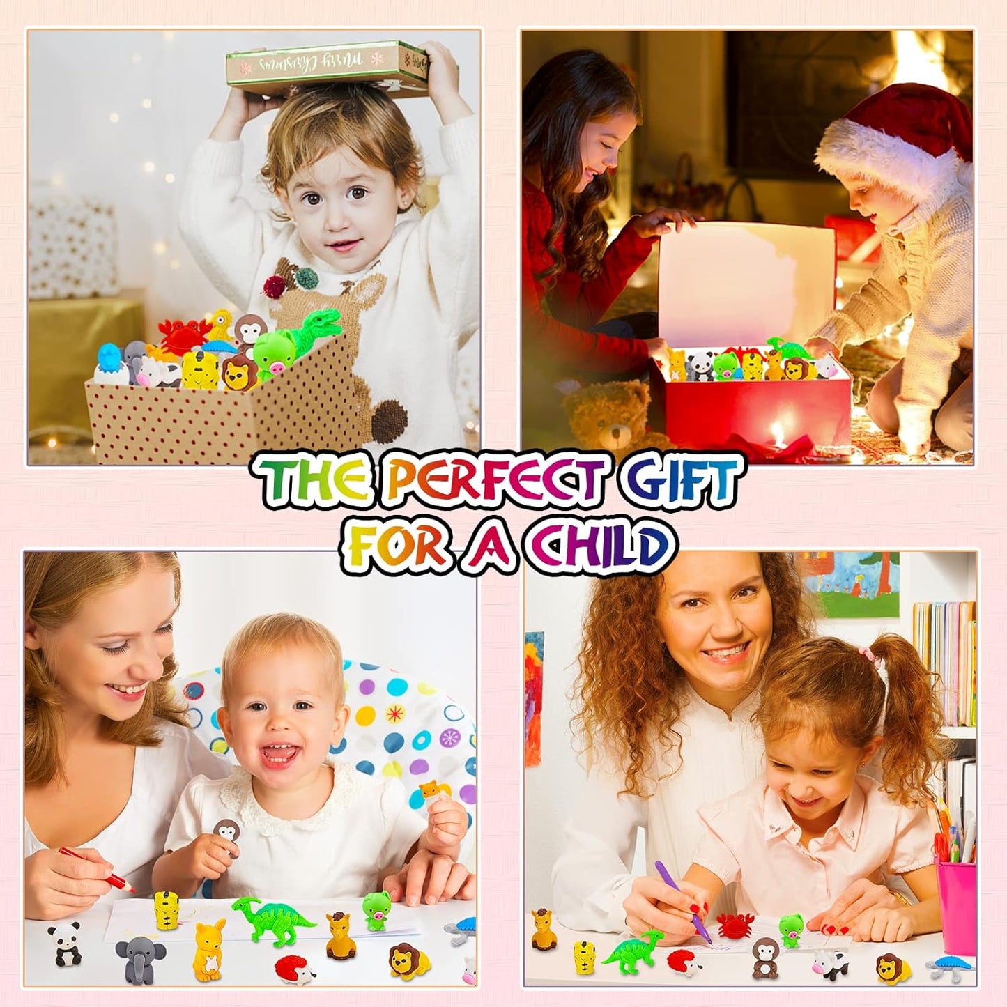 Zkptops 35Pcs Animal Erasers Kids Desk Pets Animal Pencil Erasers Puzzle Erasers Toy Mini Eraser Prize Bulk for Classroom Reward, Treasure Box, Easter Egg Filler, Party Favor, Goodie Bag Stuffer Gift