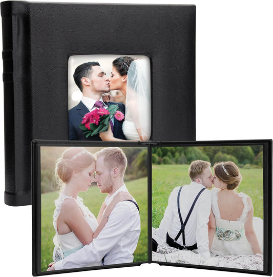 Neil Enterprises Inc. 10" x 10" Black Leather Self-Stick Photo Album - Holds 20 Photos