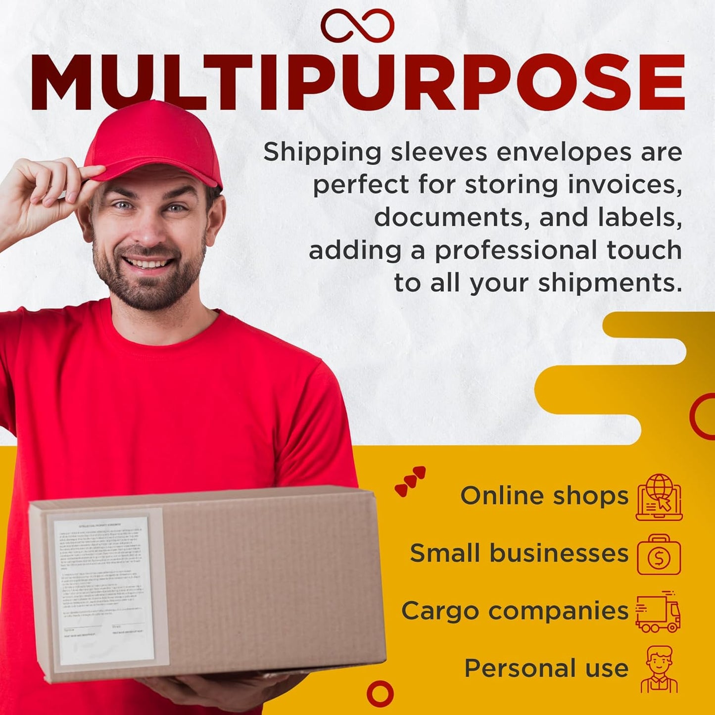 APQ Clear Top Loading Packing List Envelopes, 7 x 10 Inches. 100 Pack Packing Slip Envelope Pouches. Self-Seal Plastic Shipping Label Pouches. Durable Packing List Mailing Envelopes for Documents