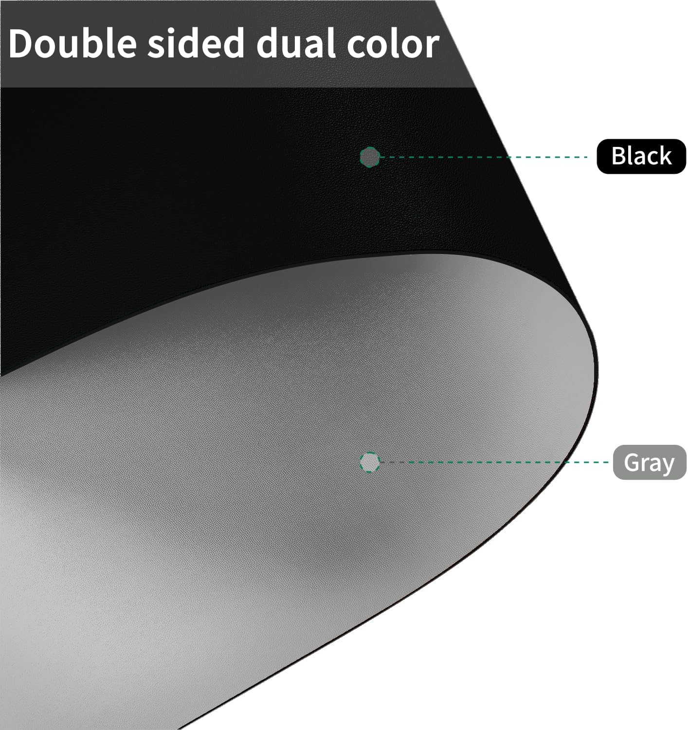 Leather Table Cover,1.8mm Thick,42x60 Inch Table Protector,Table Protector for Dining Room Table,Dining Table Cover,Table Cover Protector,Table Top Cover(Black+Gray,42x60)