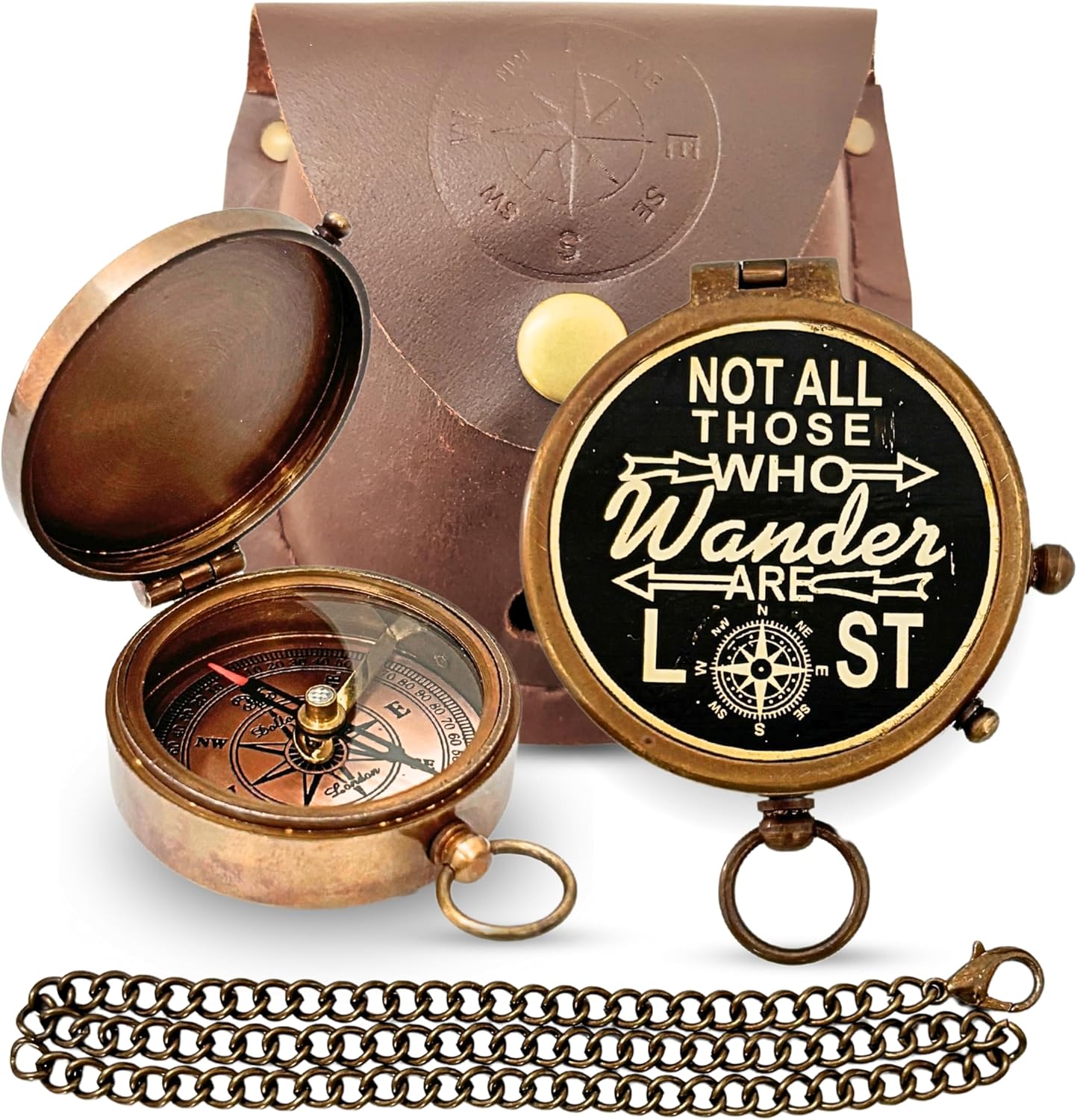 Brass Directional Engraved Compass, Baptism Gifts for Boys Girls, First Communion, Christian Gifts for Men, First Confirmation Gifts for Boys, Inspirational