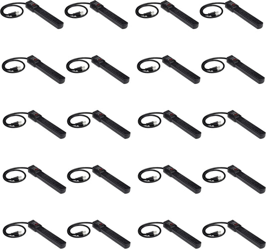 Amazon Basics Surge Protector Power Strip, 6-Outlet with 200J Protection, 2ft Extension Cord, Rectangle, Black (20 Pack)