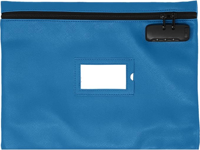 Sky Blue Notary Bag | 14x11 Inch | Locking Document Case | Zipper Closure | Fits Notary Kit, Stamp, Embosser, Ink Pad & Valuables