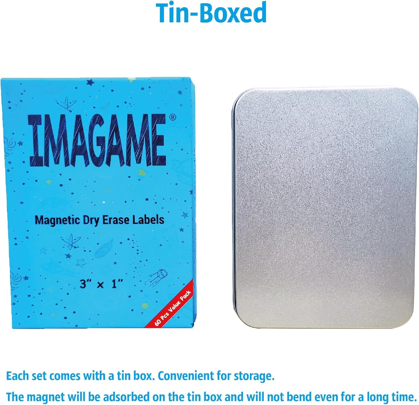 Magnetic Dry Erase Magnets Labels 3x1 inches, Reusable Name Tags, Organizing Schedules in Office/Classroom. Work on Fridge/White Board (Red 60Pcs)