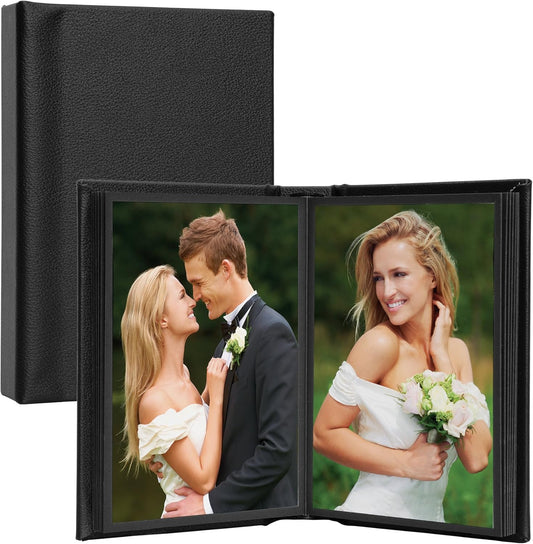 Neil Enterprises Inc. 4" x 6" Black Leather Self-Stick Photo Album - Holds 10 photos