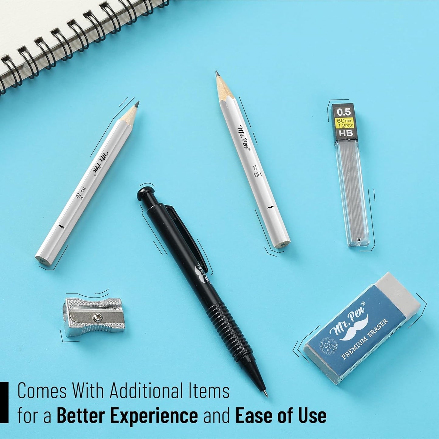 Mr. Pen- Geometry Set, 15 pcs, Light Grey, 6 Inch Swing Arm Protractor, Divider, Set Squares, Ruler, Compasses and Protractor