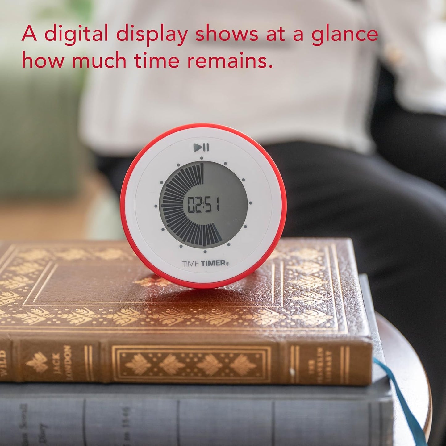 Time Timer Twist - Updated - 90-Minute Digital Visual Countdown Clock — Magnetic with Kickstand for Kids Classroom Learning, Study Tool, Teachers Desk, Exercise and Kitchen Timer (Red)