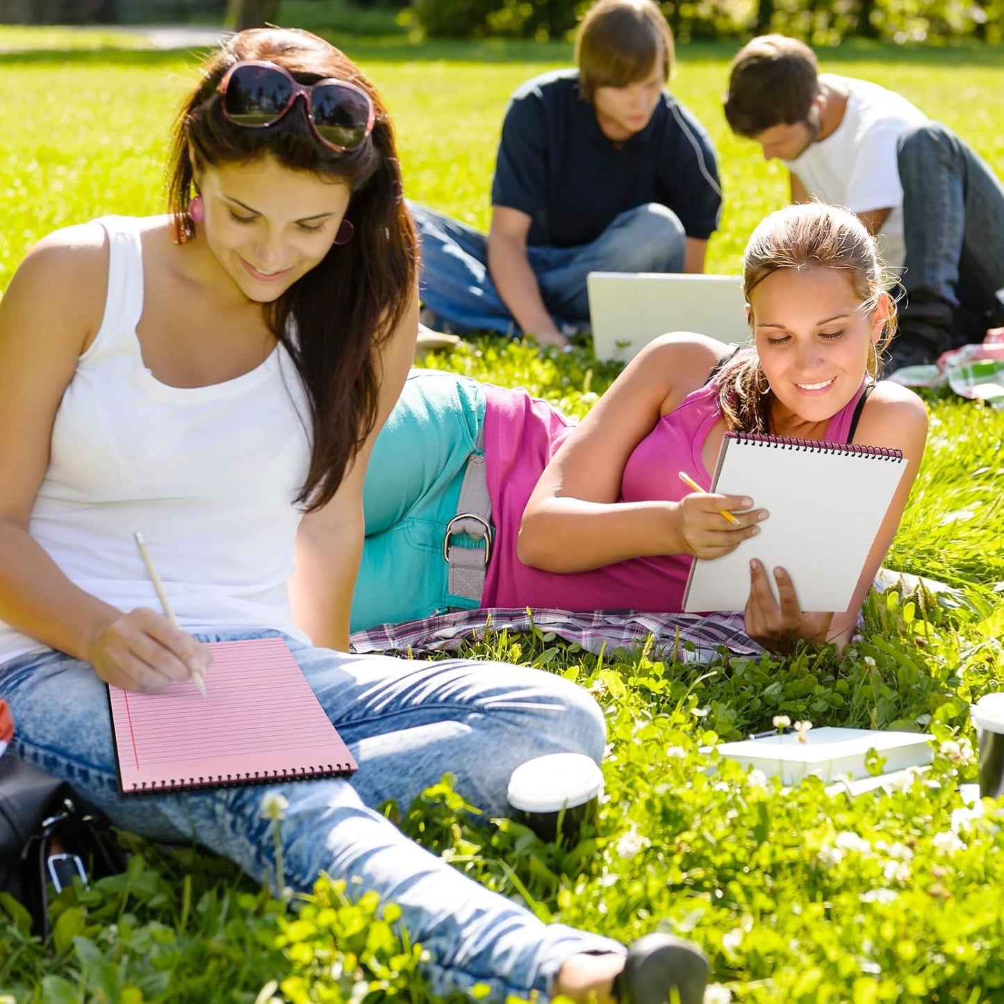 6 Pcs Legal Pad Top Spiral Bound Notebook 70 Sheets Wirebound Notepad Double Sided Ruled Memo Steno Pad with Stiff Back Cover for Business(8.5 x 11 Inches,No Holes,Pink)