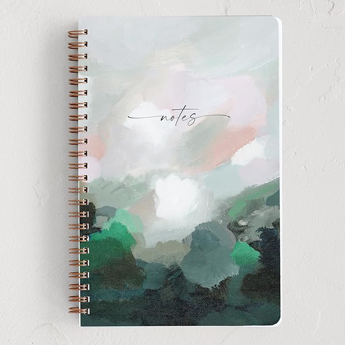 Minted Light Seeker Notebook, Writing Journal for Notes & Journaling, Durable Acrylic Free Cover, Painted, Abstract, Modern Art Design, Spiral Bound Journal Notebook with 80 Lined Pages, 5.5" x 8.5"