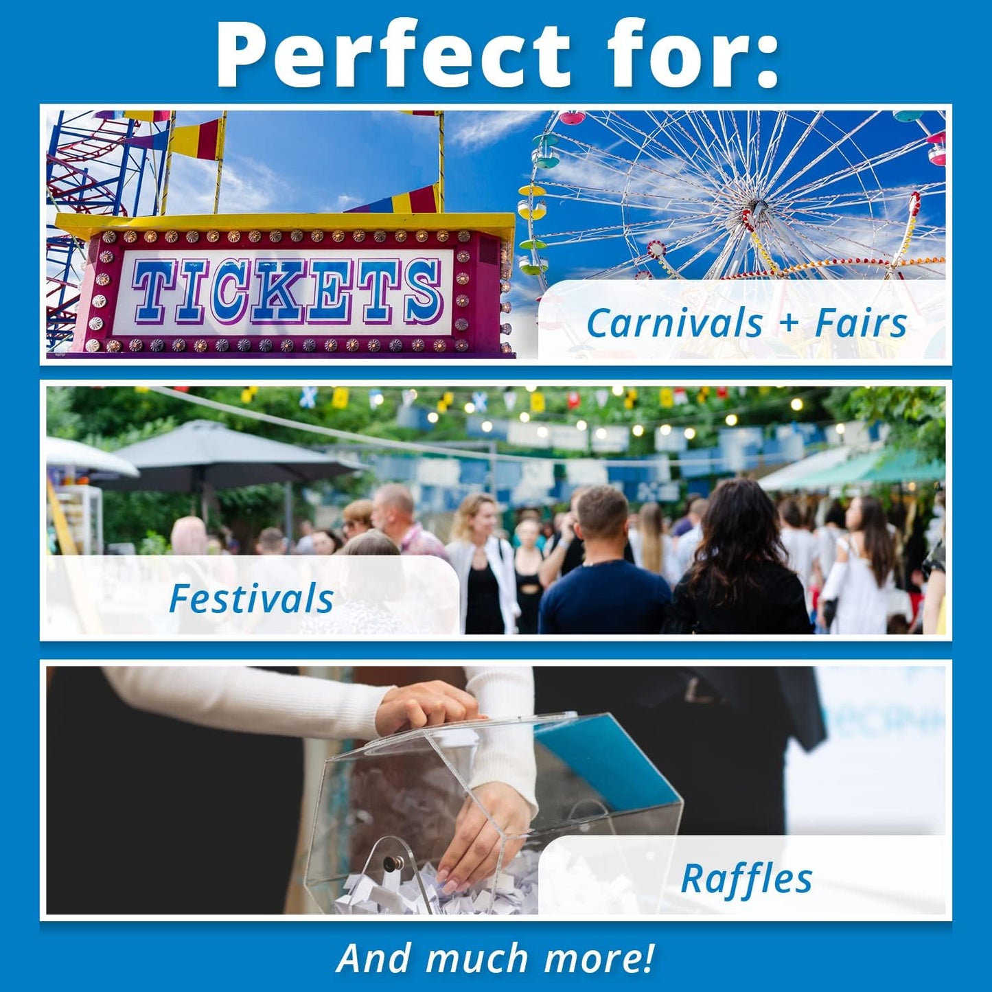 INDIANA TICKET CO. 2,000 Grape Raffle Tickets, Double Roll, Premium Quality 50/50 Raffle Tickets for Events, Carnivals, Door Prizes, Drinks and More