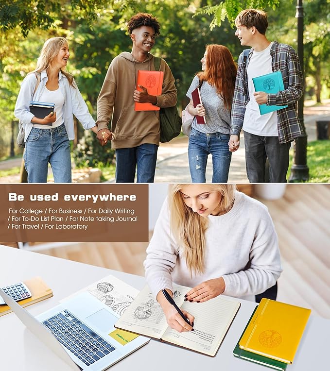 Lined Journal Notebook for Women Men,256 Pages A4 Large Hardcover Leather Journals for Writing,Travel,Business,Work,School,College Ruled Notebooks for Note Taking,Diary Notepad 8.6"×11"(Orange)