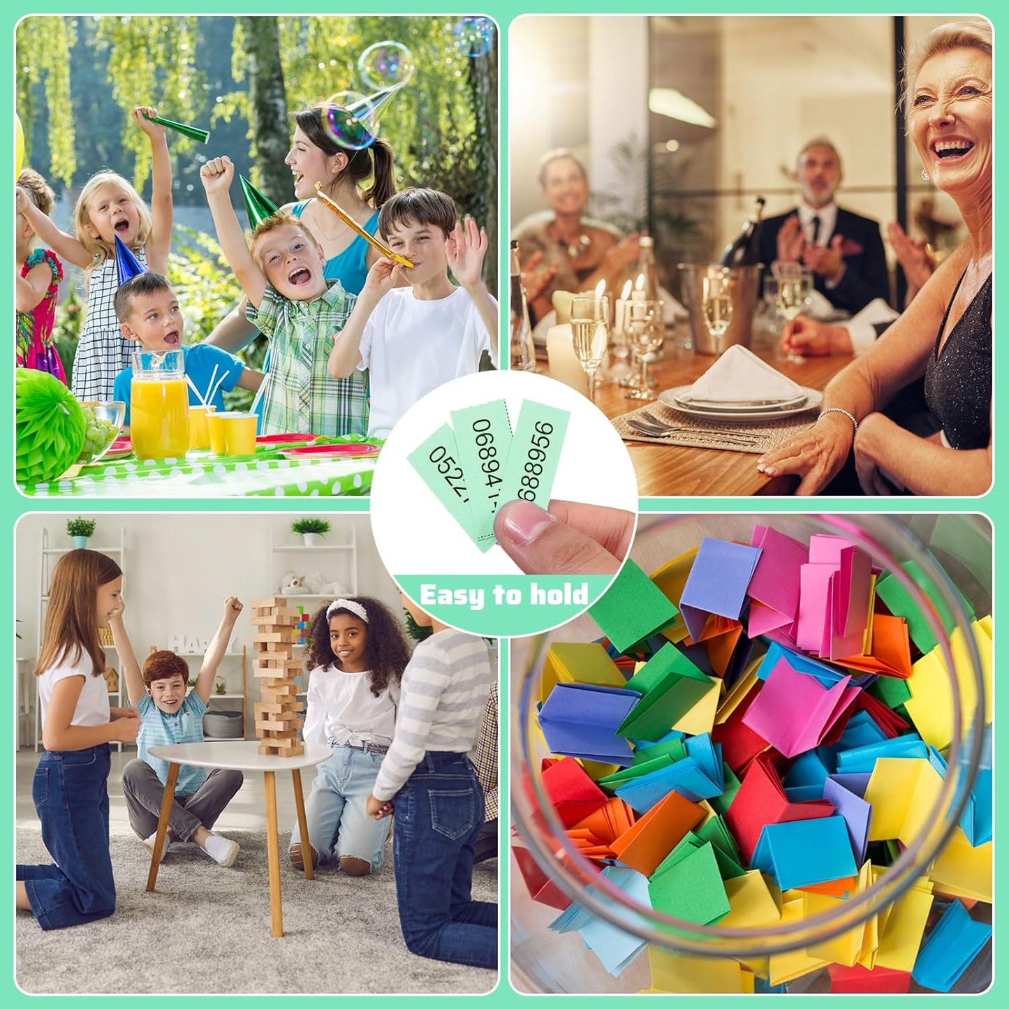 Kosiz 2000 Sheets Raffle Ticket 25 Bid Chinese Auction Tickets Tricky Tray Basket Raffle Sheets for Back to School Class Rewards Carnival Door Prizes Events(Green)