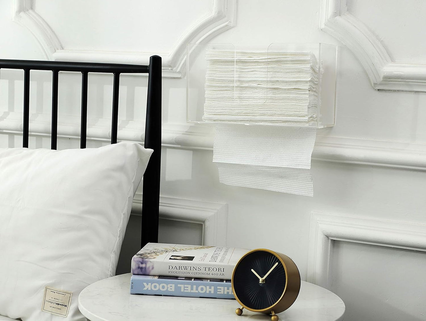 IEEK Paper Towel Dispenser Wall Mount Acrylic Paper Towel Holder for Bathroom Office and Kitchen,Hand Towel Dispenser Fits Multi-Fold Paper Towel,C-Fold, Zfold,Tri fold Paper Towels,Clear