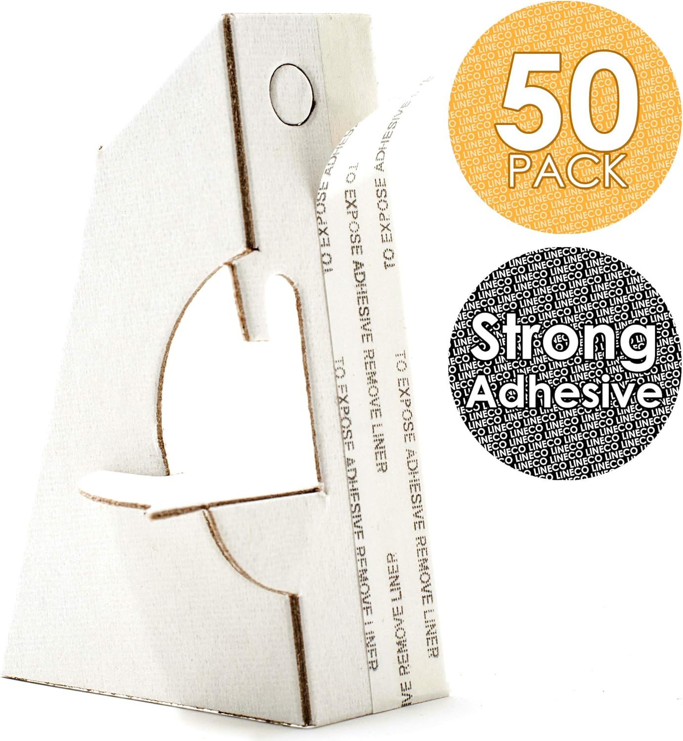 Golden State Art, 3 Inch Self Stick Easel Back, Cardboard Stand, Single Wing, Archival Quality, Display Posters Pictures Brochures, Easy and Fast Application (Pack of 50) White, Made in USA