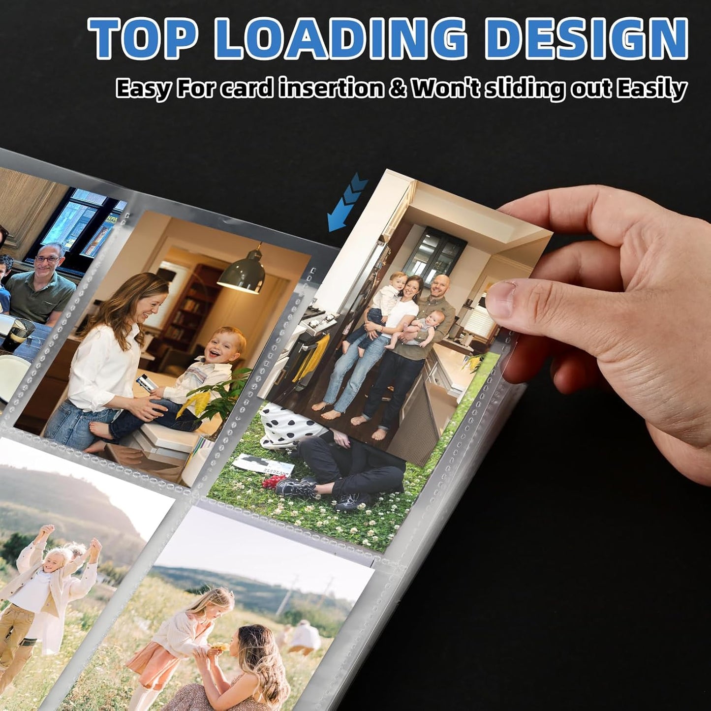 400 Pack 9 Pocket Trading Card Binder Pages, Holds 7200 Cards, Thickened Binder Sleeves, 3 Ring 9 Pocket Sheets for Sports Cards, Coupons Cards