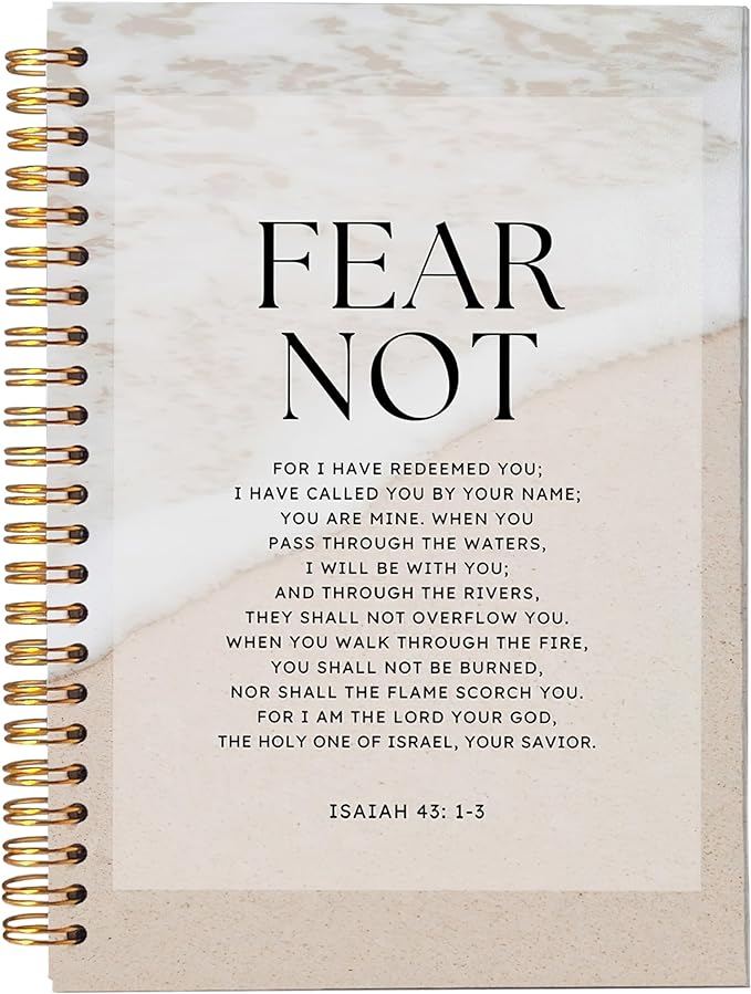 VNWEK Bible Christian Notebook Journal - Bible Journaling Notebook, Christian Gifts for Women Men Faith, Notebook Spiral Bound with, Isaiah 43 1-3 Writing Pads