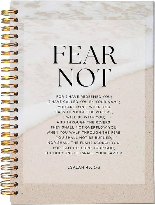 VNWEK Bible Christian Notebook Journal - Bible Journaling Notebook, Christian Gifts for Women Men Faith, Notebook Spiral Bound with, Isaiah 43 1-3 Writing Pads