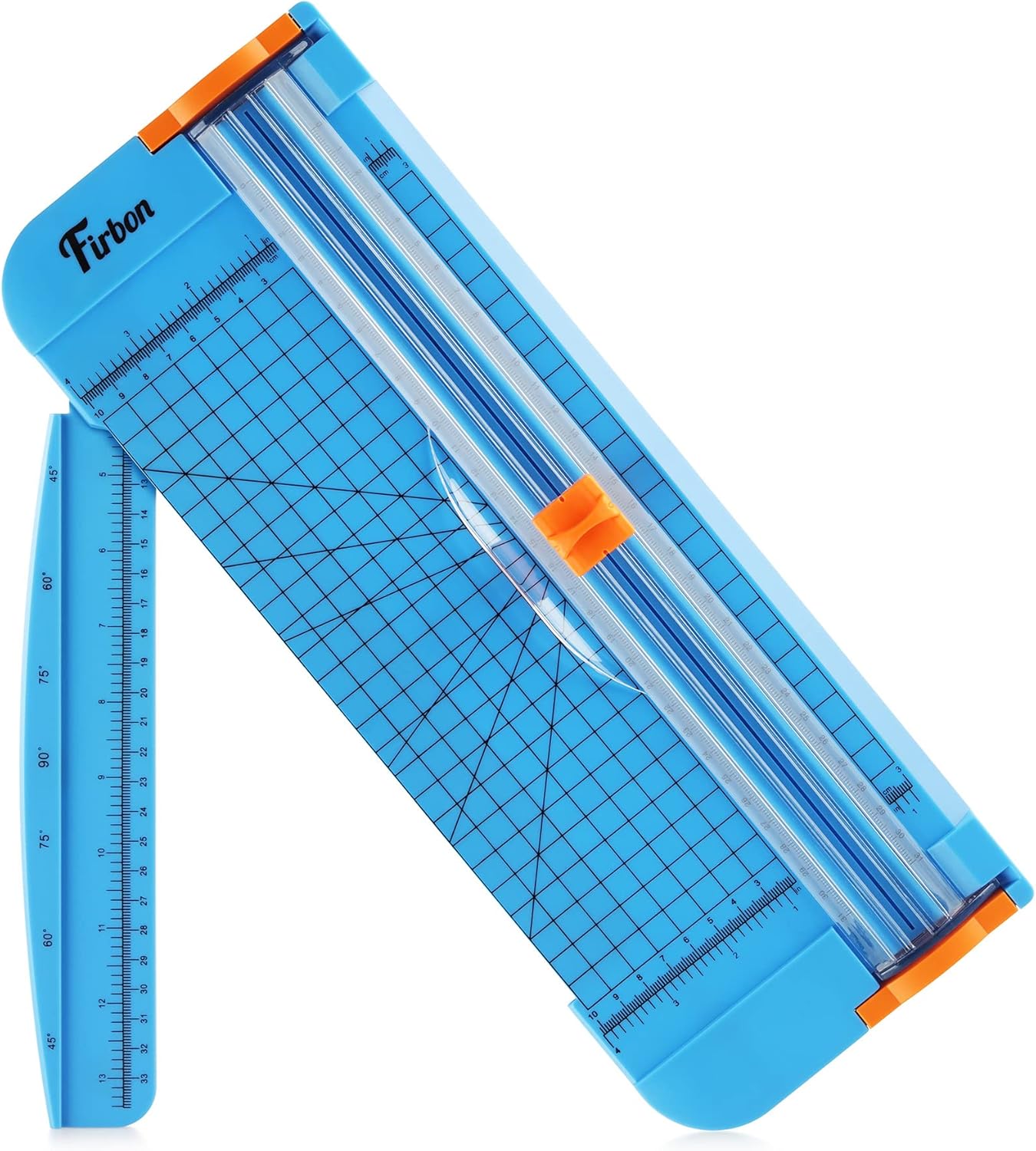 Firbon Blue A4 Paper Cutter, 12 Inch Titanium Straight Paper Trimmer with Side Ruler for Scrapbooking Craft, Paper, Coupon, Label, Cardstock
