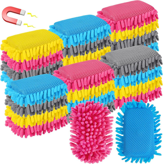 Sherr 24 Pcs Magnetic Whiteboard Eraser School Erase Erasers Microfiber Washable White Board Eraser for Chalk Classroom Home Office (Bright Colors)