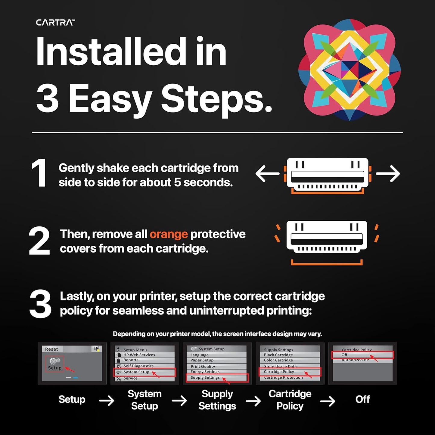 CARTRA 81A 2 Pack Toner Cartridge for HP Laserjet Enterprise M604dn M604n M604 M605dh M605dn M605n M605x M605 M606dn M606x M606 MFP M630f M630h Flow M630z M630 Printer Series 81X CF281A Black