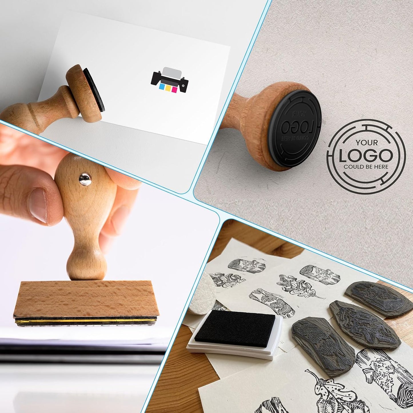 PATIKIL 3"x2" Large Stamp Pad, 2Pcs Washable Craft Ink Pad for Rubber Stamp Card Making Stamping Scrapbook Fingerprint Handprint, Purple/Black