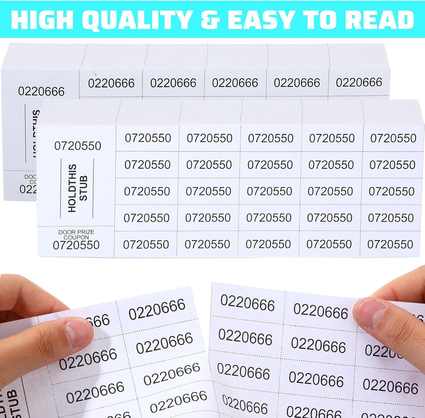 Kosiz 2000 Sheets Raffle Ticket 25 Bid Chinese Auction Tickets Tricky Tray Basket Raffle Sheets for Back to School Class Rewards Carnival Door Prizes Events(White)