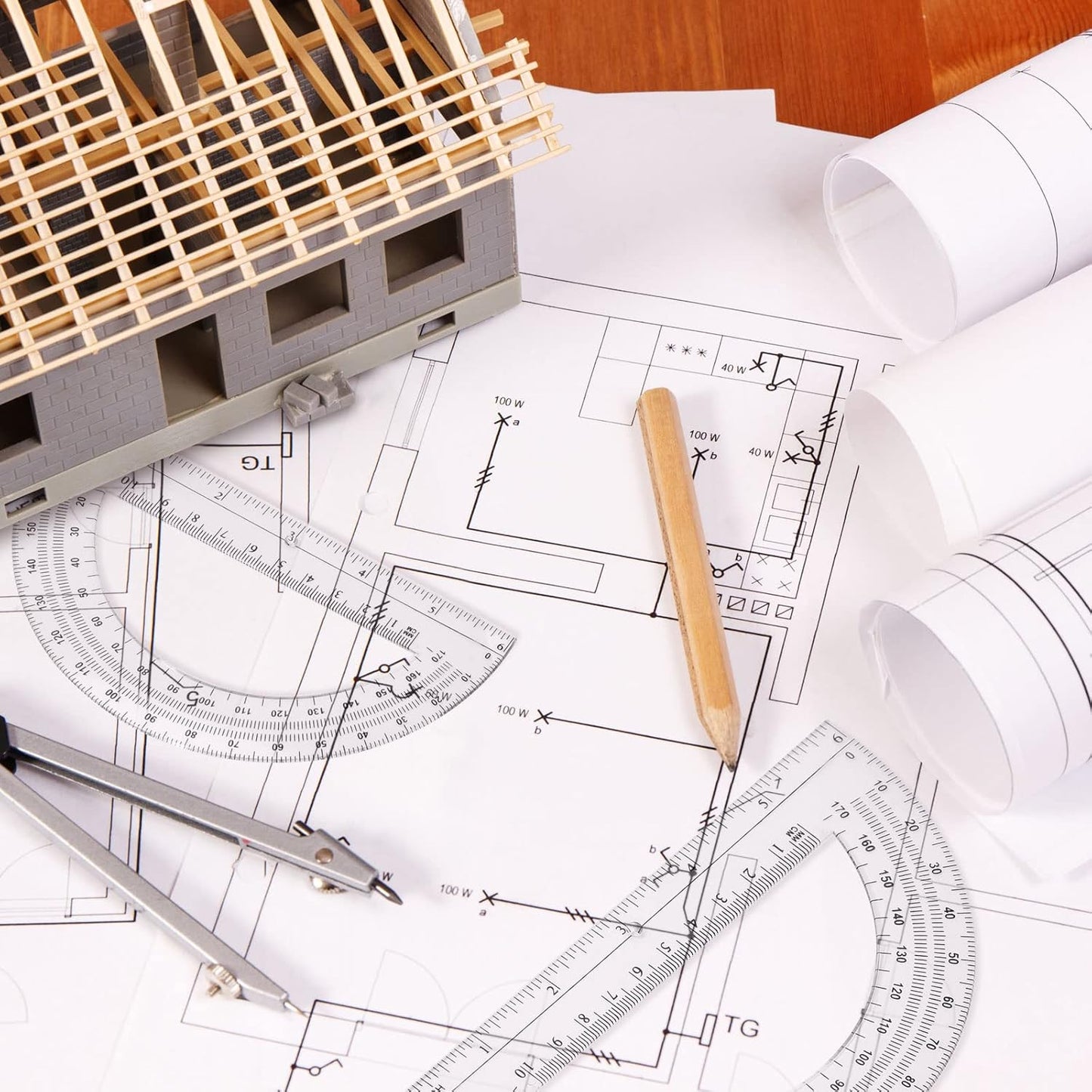 Zonon 3 Pieces Plastic Protractors Bulk Classroom Clear Math Protractors 180 Degrees 6 Inch for Geometry Student, Angle Measurement, Students Back to School Supplies Office Supplies