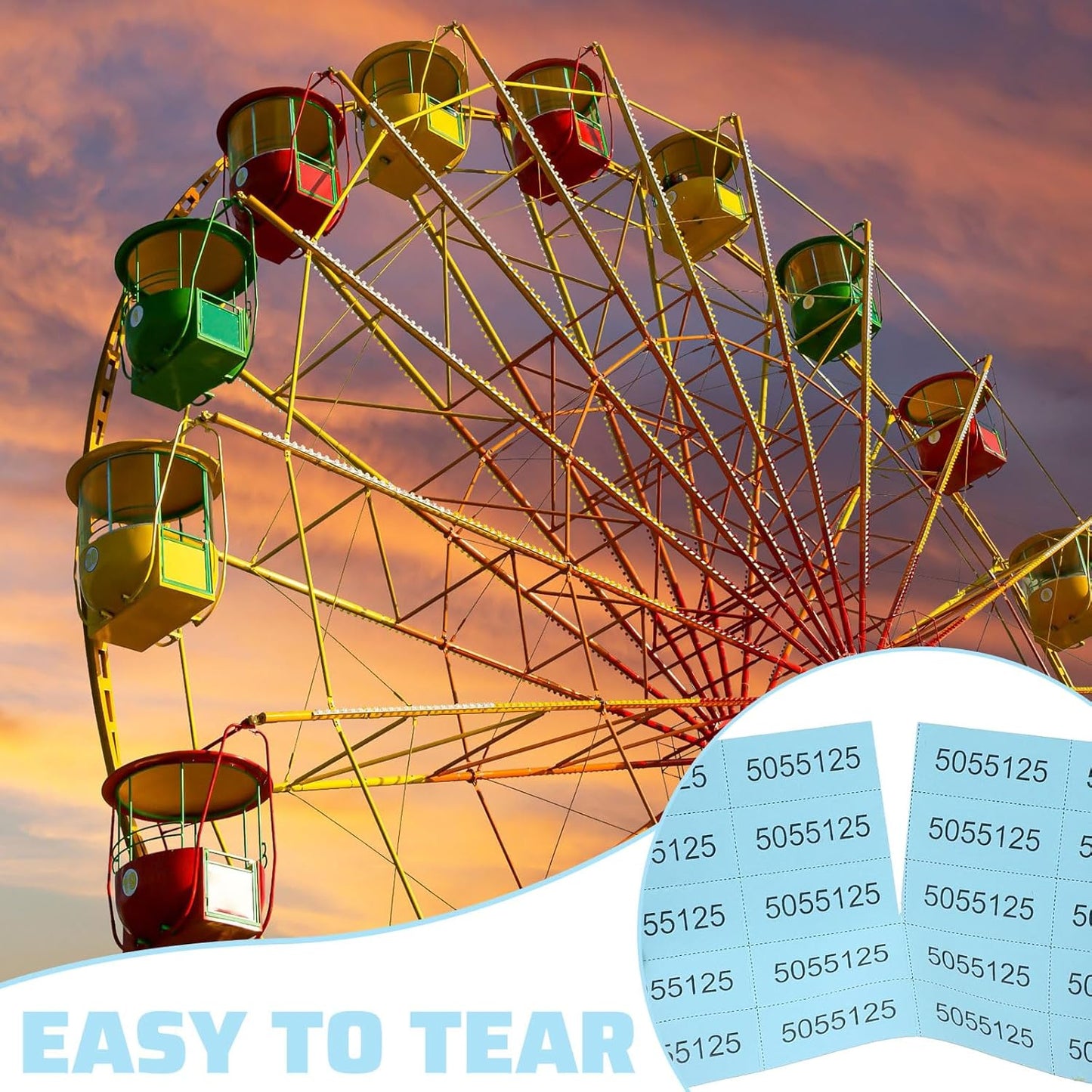 Kosiz 1000 Sheets 25 Bid Raffle Tickets - Chinese Auction Ticket Sheets for Silent Auctions, Events, Church (Light Blue)