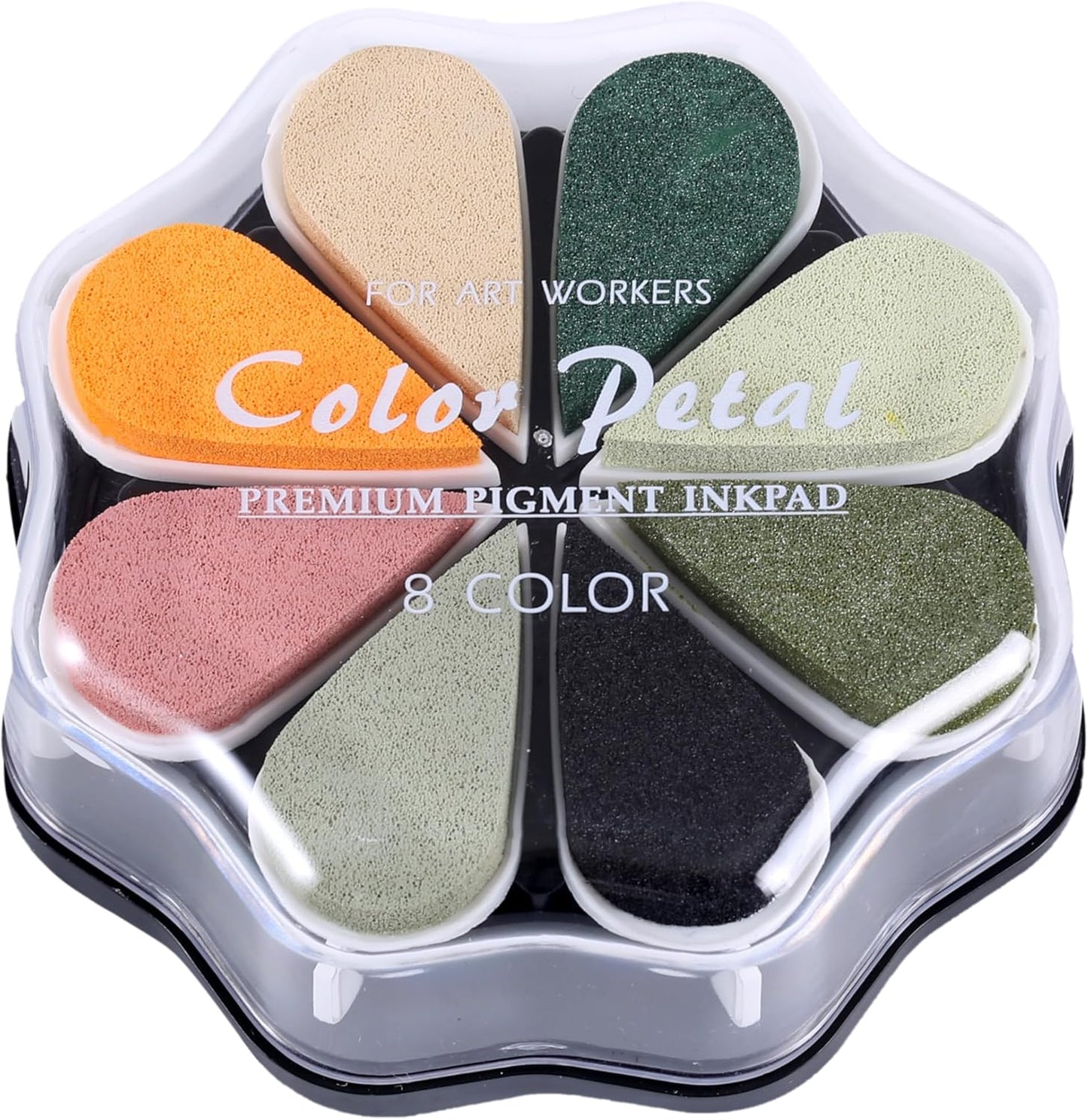 YPSelected 8 Assorted Multi Colours Waterdrop Shaped Craft Rubber Stamps Petal Ink Pads for Paper Wood Fabric (Set 1028)