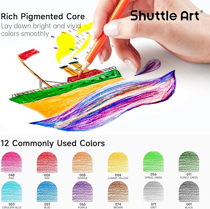 Shuttle Art 360 PCS Colored Pencils Bulk, 12 Assorted Colors, Pack of 30, Break-resistant, Pre-sharpened Colored Pencils for Kids, Bulk Pack School Supplies for Teachers & Students