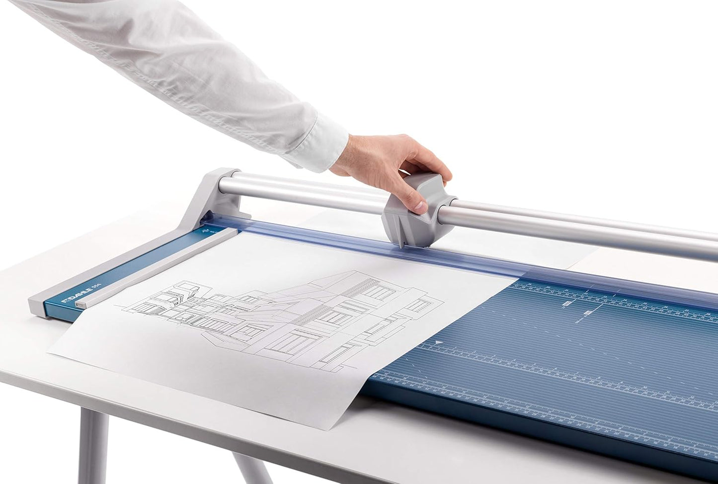 Dahle 554 Professional Rotary Trimmer, 28" Cut Length, 20 Sheet Capacity, Self-Sharpening, Dual Guide Bar, Automatic Clamp, German Engineered Paper Cutter