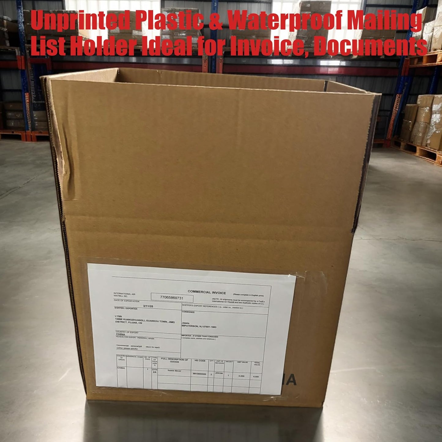 100 Pack Packing List Envelopes, 6.7 x 10 inches, Clear Self-Adhesive Shipping Labels Sleeves/Pouches