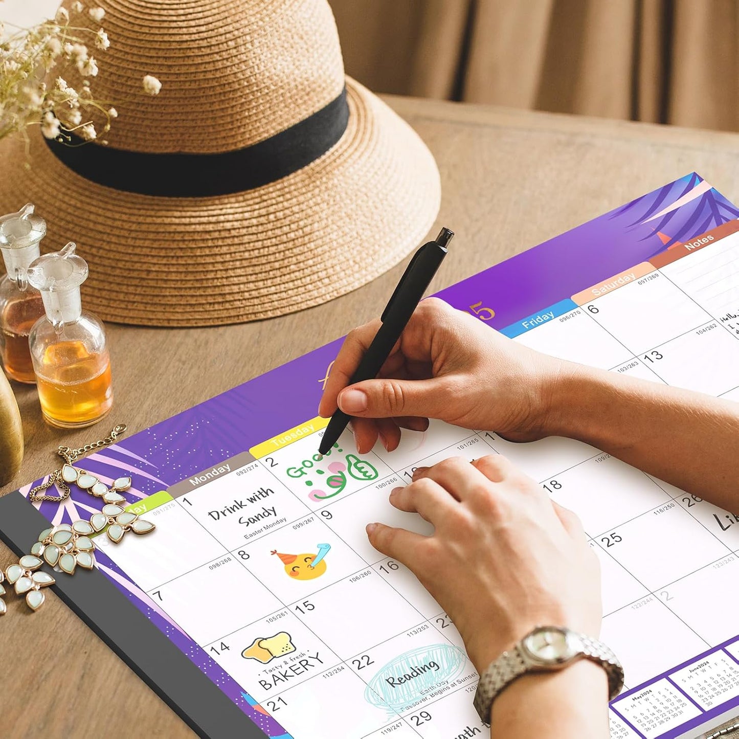 Gannyfer Desk Calendar 2025-2026 - 18 Month Large Calendar July 2025 - Dec 2026, 22" x 17" Desktop Pad Calendar, Office Supplies Perfect for Planning and Organizing In Your Home, School or Office