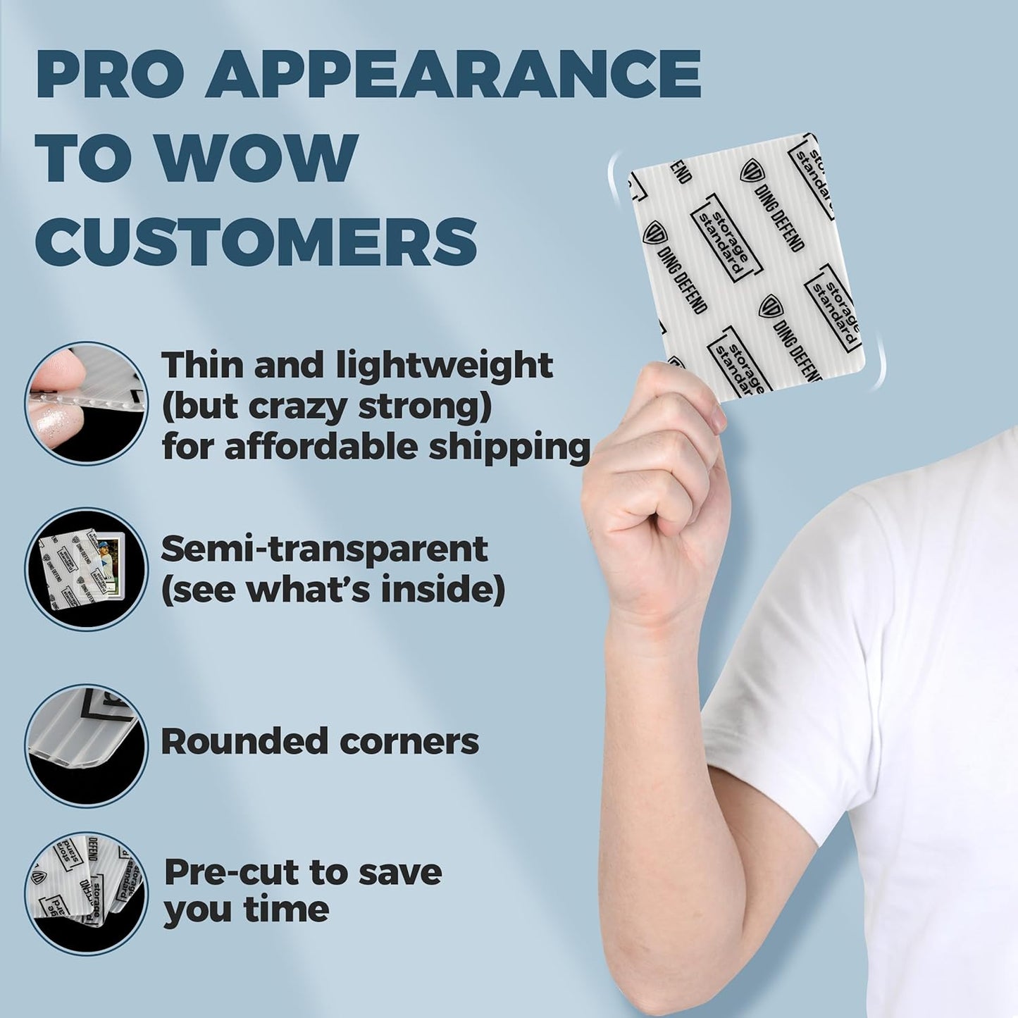 Trading Card Shipping Protectors 510 Pack 3.5'' x 4.5'' - Premium Ultra Strong Plastic Inserts Mailers - Precut Supply Sleeves for Sports MTG Cards Packaging - Flats for Breakers